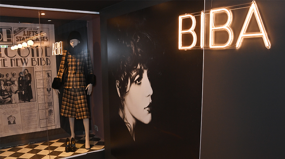 A general view of the atmosphere at a private view of "The Biba Story, 1964-1975" at The Fashion and Textile Museum on March 21, 2024 in London, England.